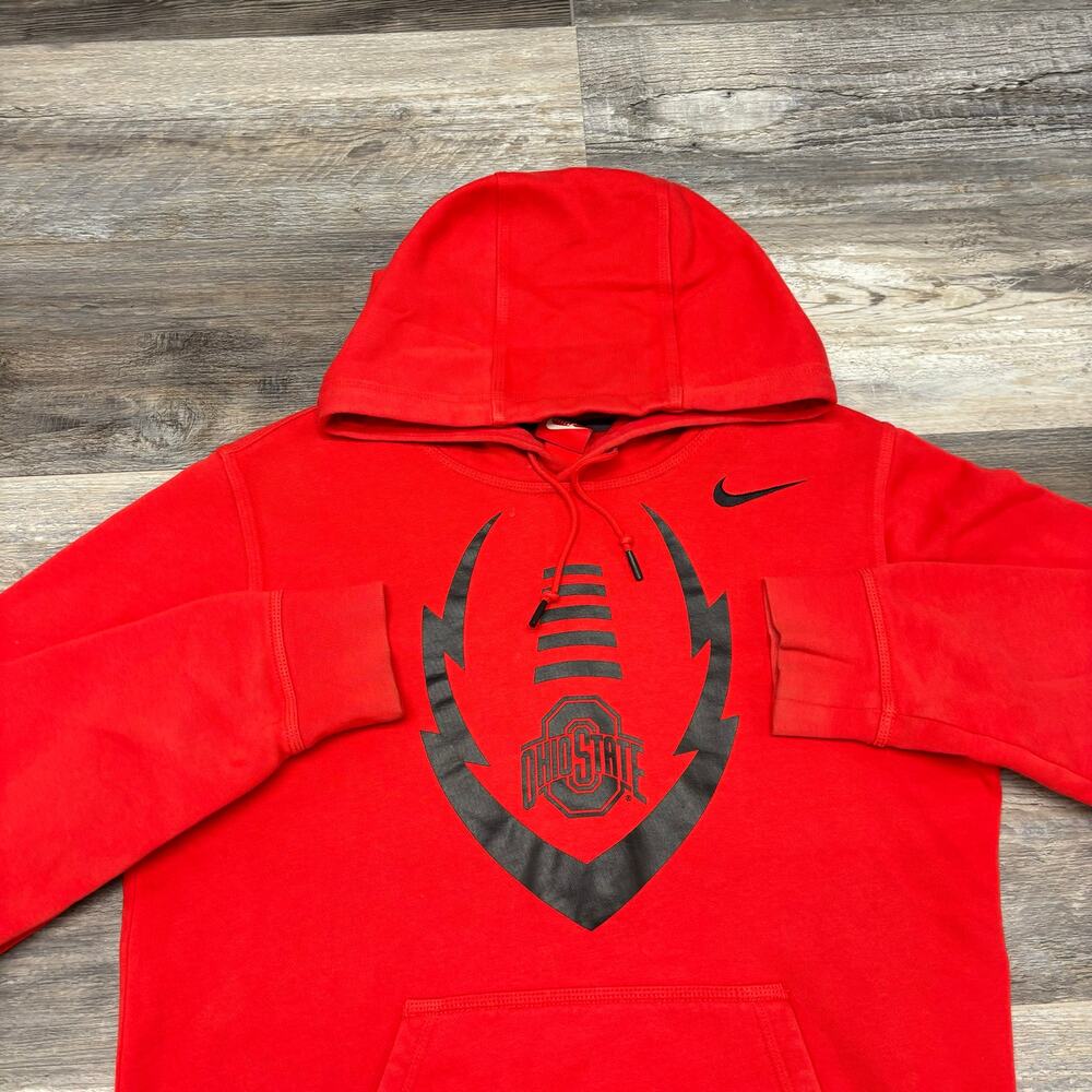Nike Ohio State University OSU Football Red Mens S Mini Swoosh Pullover Hoodie‎